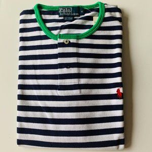 Polo Ralph Lauren Striped Henley Mesh Knit Shirt